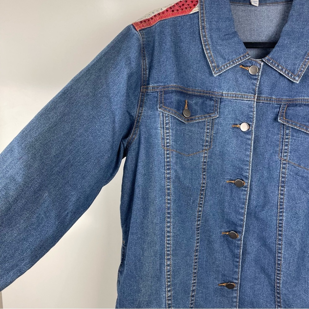 Bradford Exchange USA Denim Jacket Embellished Women’s Medium Patriotic Western - Picture 7 of 12